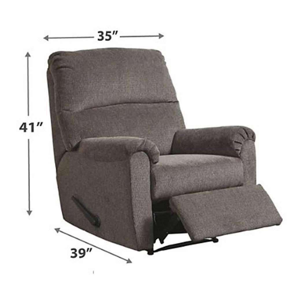 Signature Design by Ashley Nerviano Zero Wall Recliner in Gray