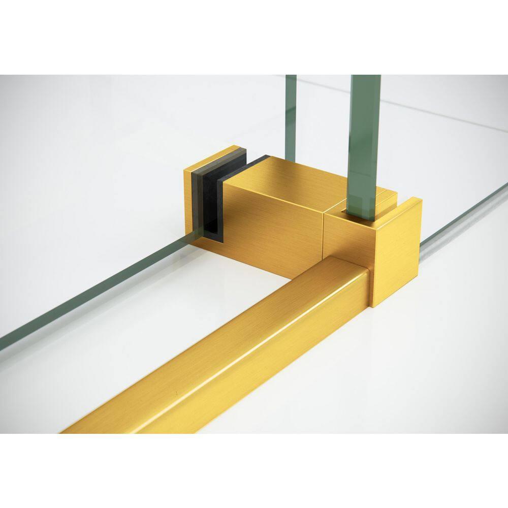 Glass Warehouse Nova 72 in. x 30 in. x 78 in. 90-degree Fully Frameless Sliding Glass Shower Enclosure 90SL-72-30-SB