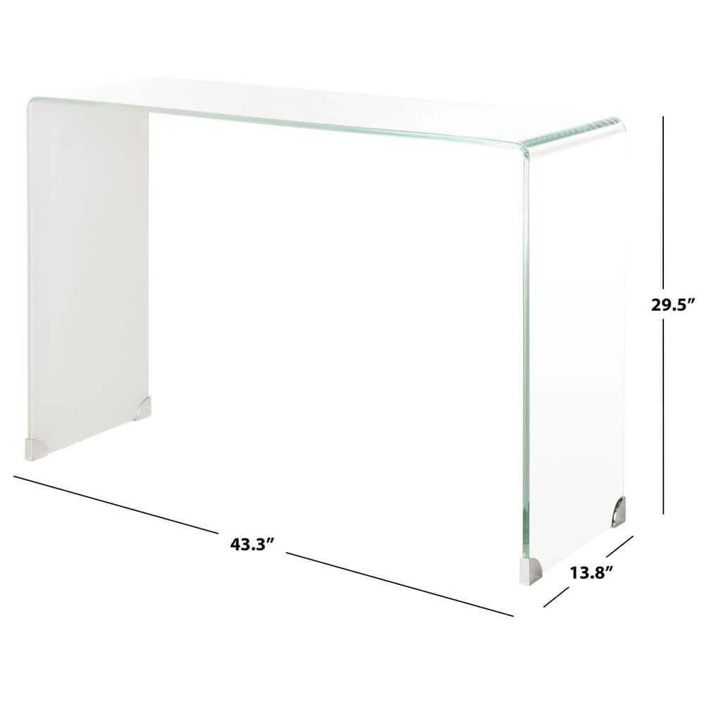 Crysta Ombre Glass Console Table - Clear/White - Safavieh