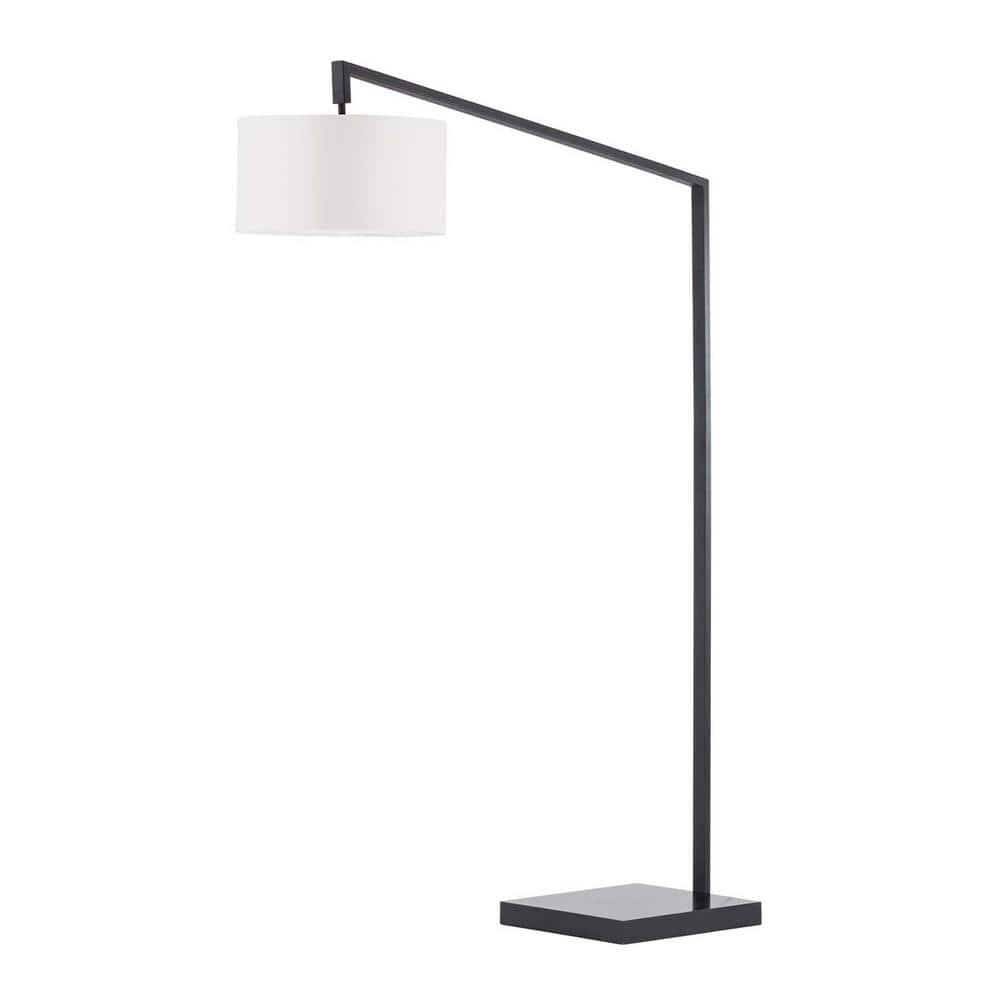Stretch Chairside Arc Floor Lamp - Matte Black 75" Height