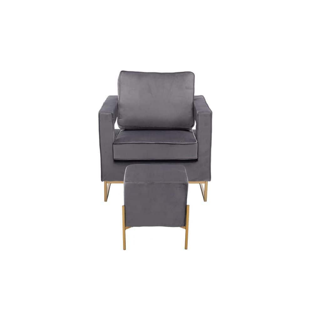 Carolina Classics Adadon Upholstered Accent Stool/Footrest in Gray