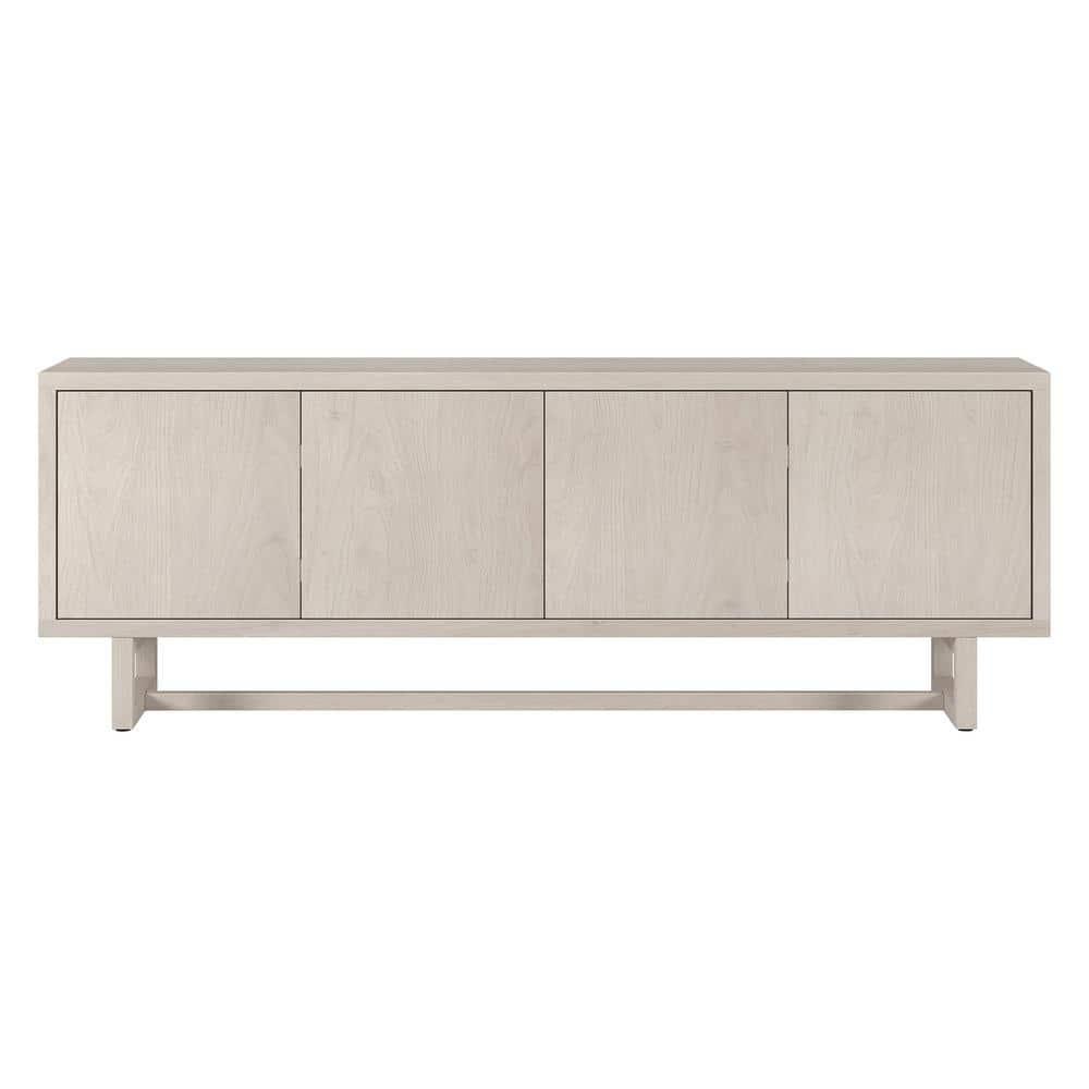 Evelyn&Zoe Cutler Rectangular TV Stand for TV's up to 75", Alder White