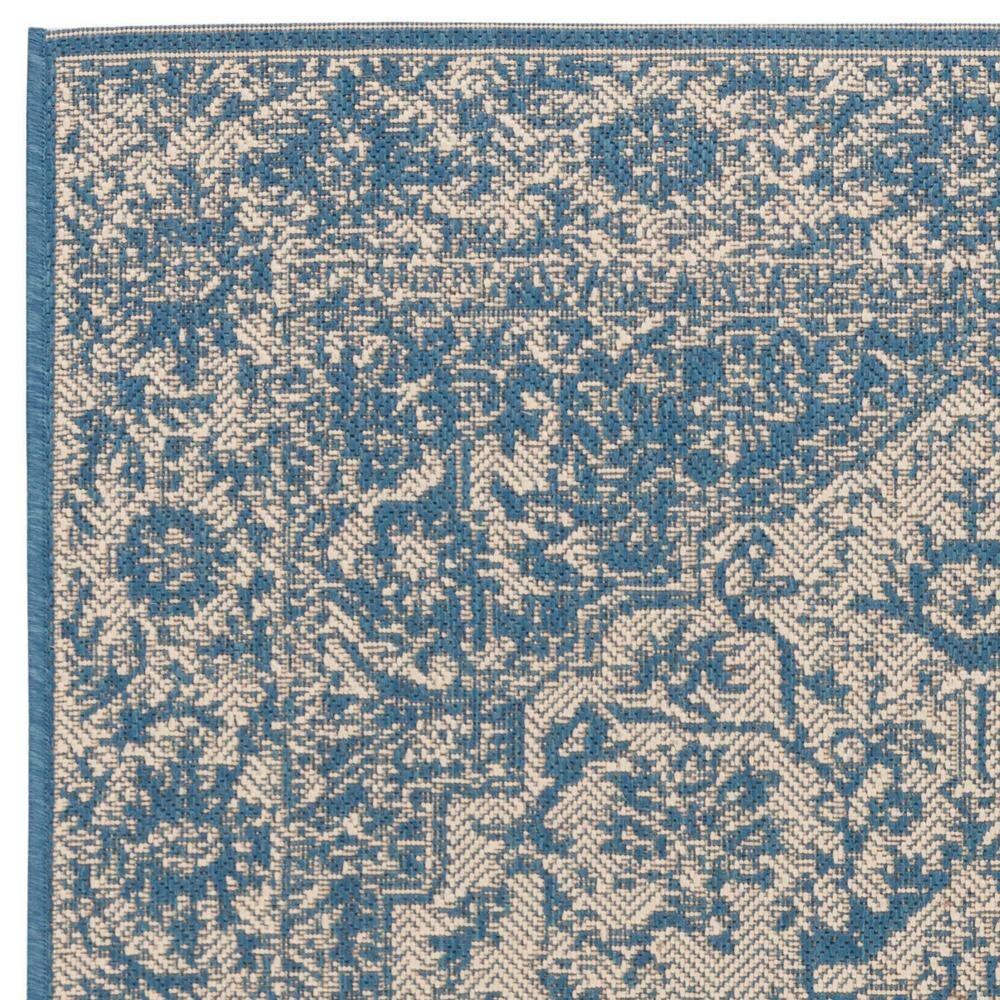 Beach House BHS139 Power Loomed Indoor/Outdoor Area Rug - Cream/Blue - 4'x6' - Safavieh