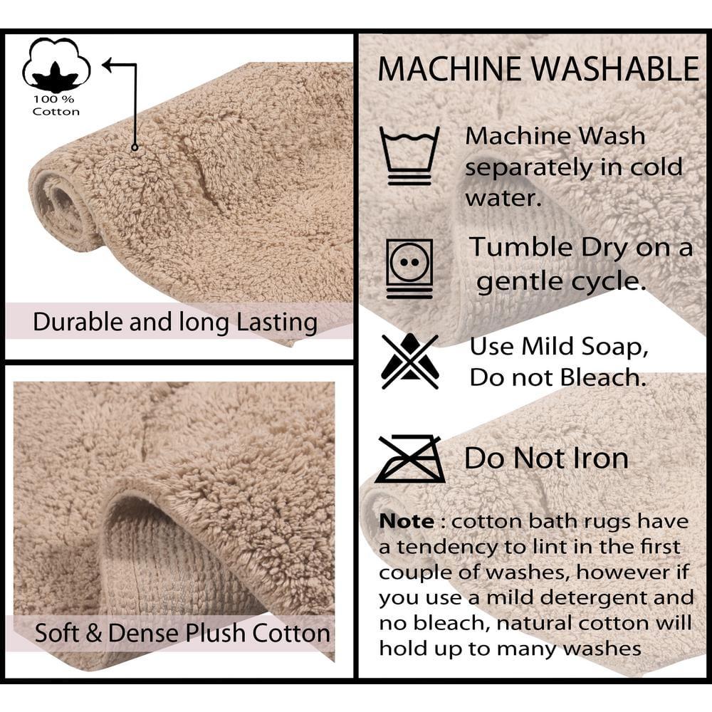 Home Weavers Double Ruffle Collection Toilet Lid Seat Cover, Elastic Edges, 100% Cotton Soft Non Slip Universal Fit for Standard Round Bath Room Bowl Lids, Washable, 18"x18" Toilet Lid Cover, Linen