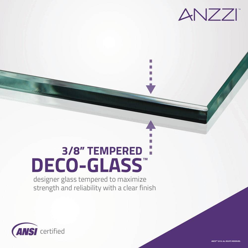 ANZZI SD-AZ13-01BN Madam Series 48" W x 76" H Single Sliding Semi-Frameless Shower Door