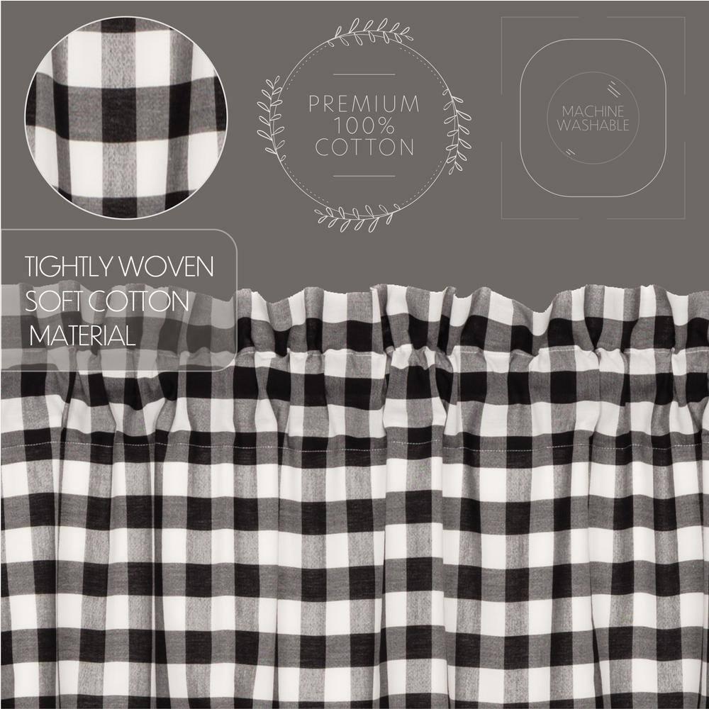 VHC Brands Annie Buffalo Check Plaid Cotton Tailored Window Valance