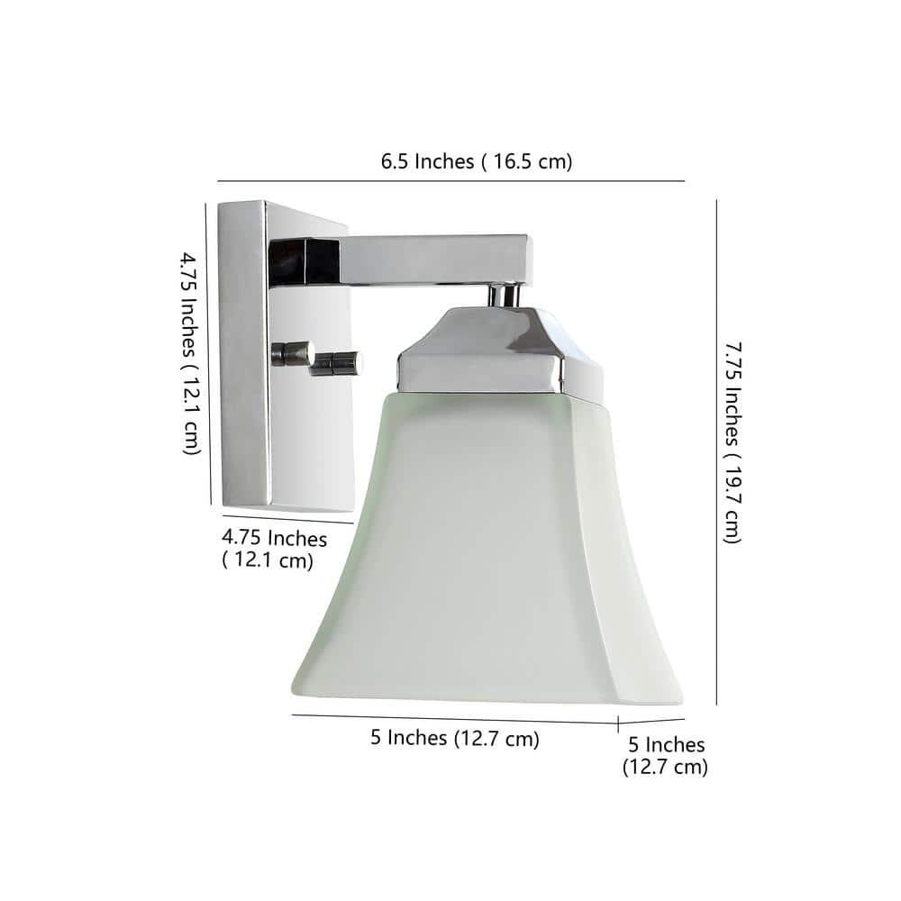 Staunton Chrome Polished 7.75" LED Vanity Light with Frosted Glass Shade