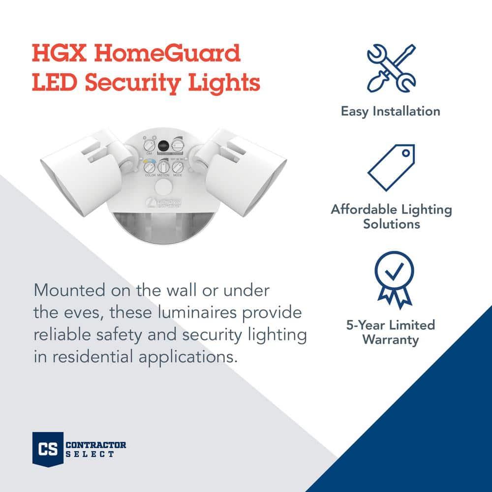 Lithonia Lighting 2 - Head Hardwired Dusk to Dawn Outdoor Security Flood Light with Motion Sensor