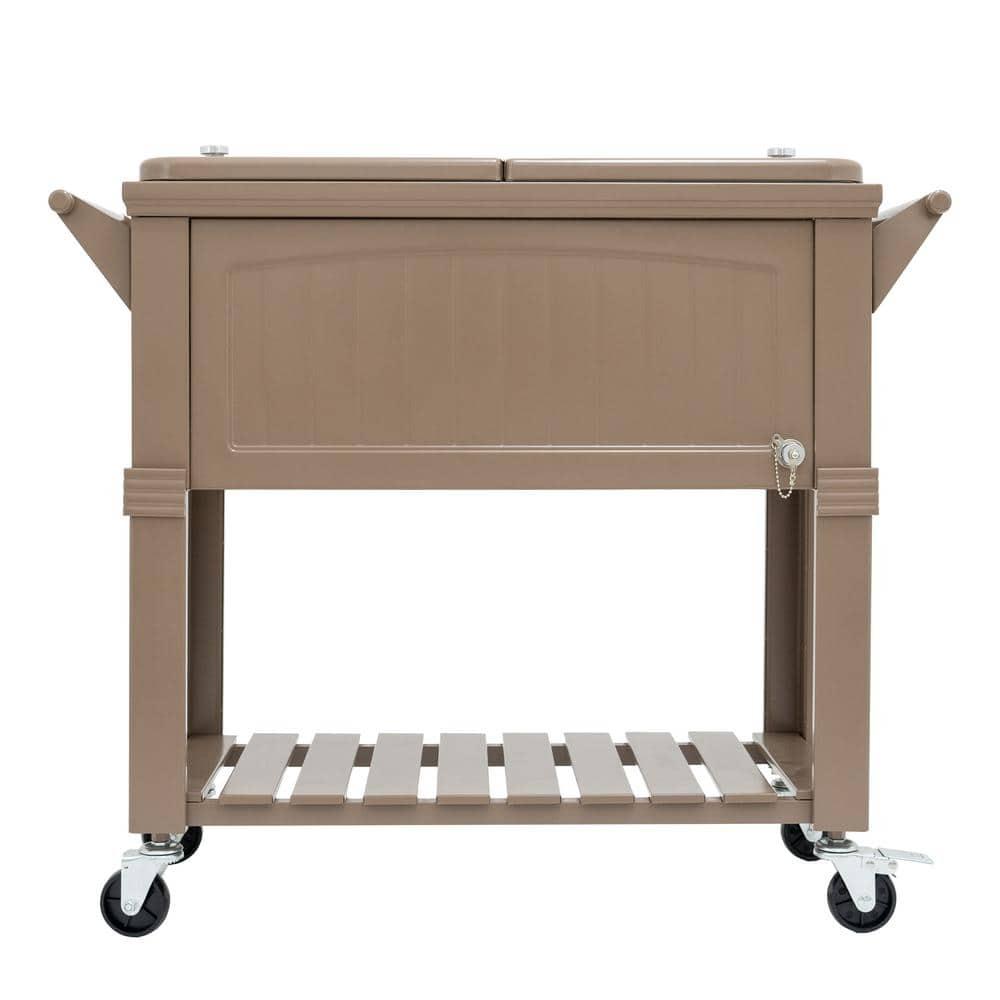 Permasteel 80 Qt. Furniture Style Rolling Patio Cooler