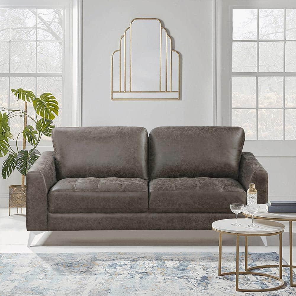 Lexicon Cazon Microfiber Sofa in Brownish gray