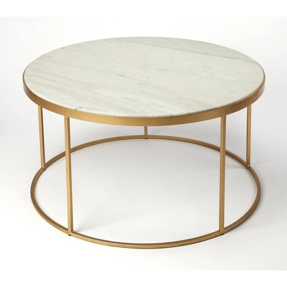 Butler Specialty Triton Marble Coffee Table In White