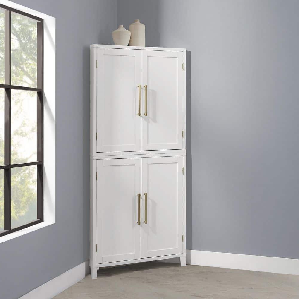 Crosley Furniture Roarke Corner Kitchen Storage Pantry Cabinet