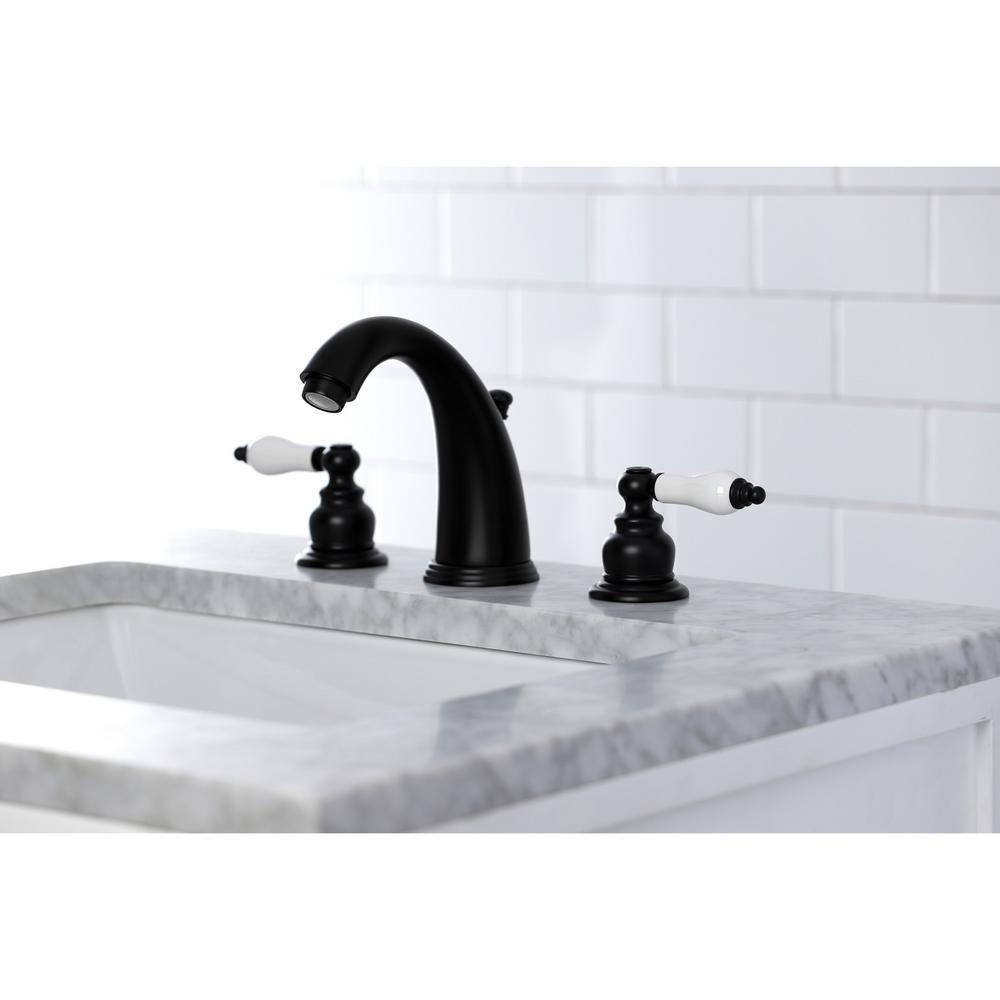 Kingston Brass KB970B Victorian Widespread Bathroom Faucet, Matte Black