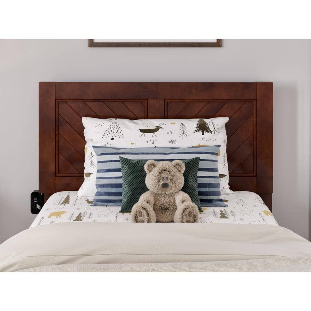 AFI Canyon Walnut Solid Wood Platform Bed with Matching Footboard & Storage Drawers, Twin