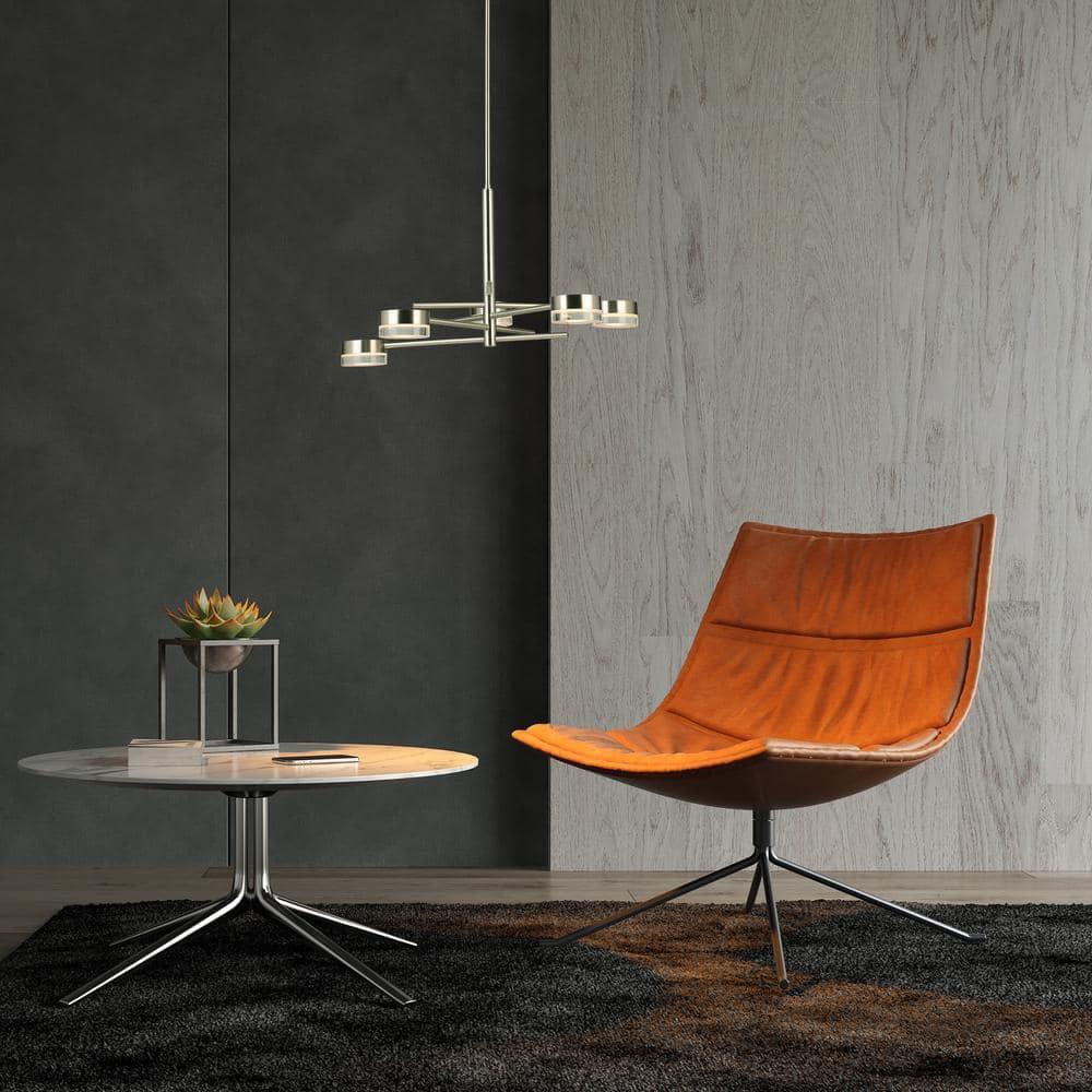 203969A-Eglo Lighting-Transton - 5-Light Integrated Led Chandelier - Brushed Nickel