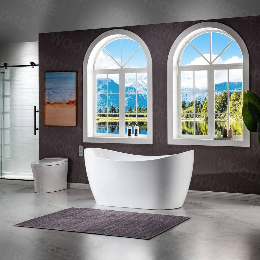 59'' x 28.75'' Freestanding Soaking Acrylic Bathtub