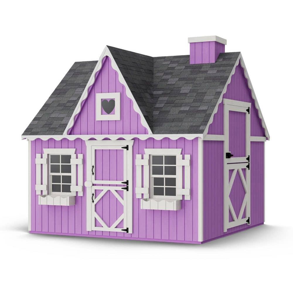 Little Cottage Co. 8x8 Victorian Playhouse with Floor, Outdoor Wood Do-It-Yourself Kit