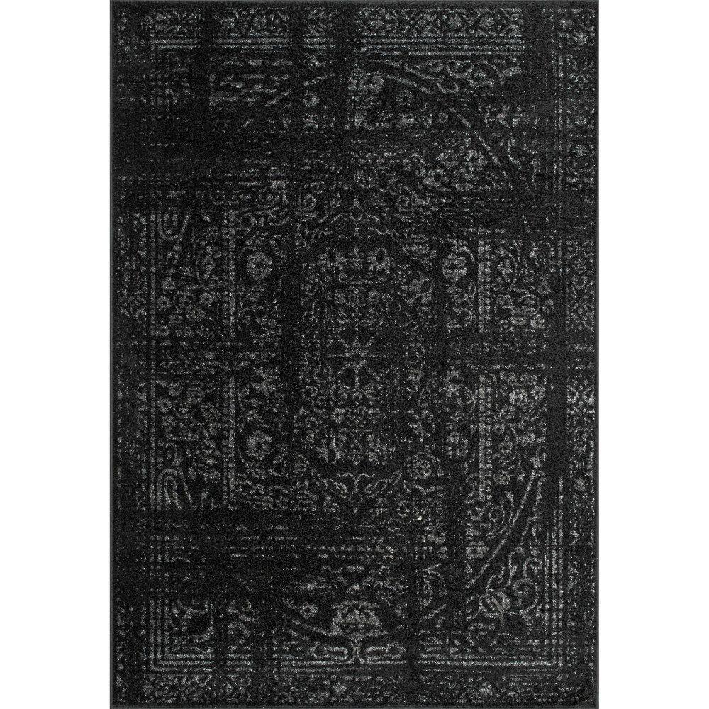 Nuloom Arlena Medallion 2x3 Accent Indoor Area Rug for Living Room Bedroom Dining Room Entryway Kitchen, Black/Grey