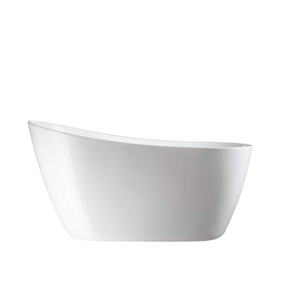 Maya 55" x 28" Freestanding Soaking Acrylic Bathtub