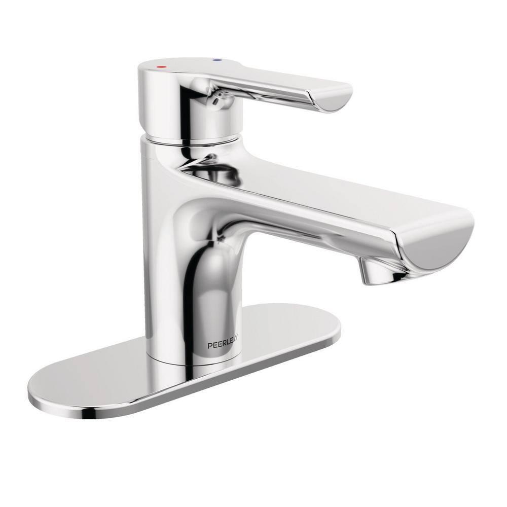Peerless Flute Single Hole Bathroom Faucet, Single Handle Bathroom Faucet Chrome, Bathroom Sink Faucet, 0.5 GPM Flow Rate, Metal Drain Assembly, Chrome P1512LF-M-0.5