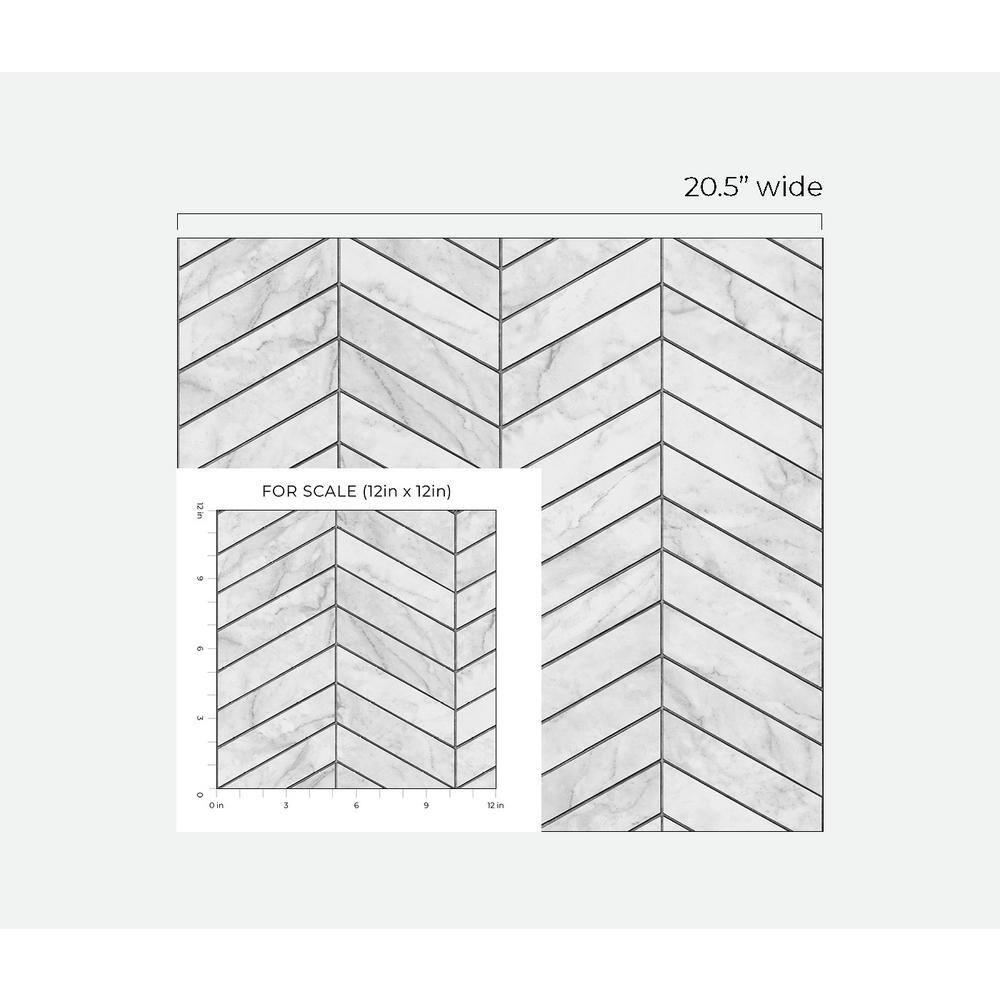 Lillian August Marbled Chevron Peel and Stick Wallpaper