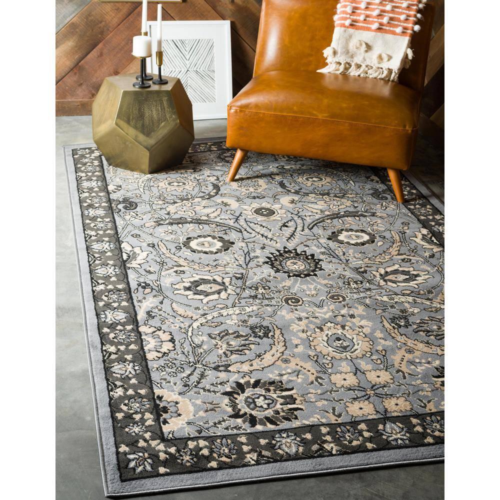 Handmade Espahan Dark Gray Synthetic Rug 4' x 6'
