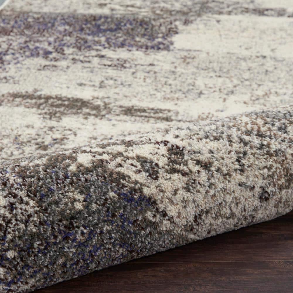 Nourison Celestial CES02 7'10" Round Ivory/Grey Area Rug