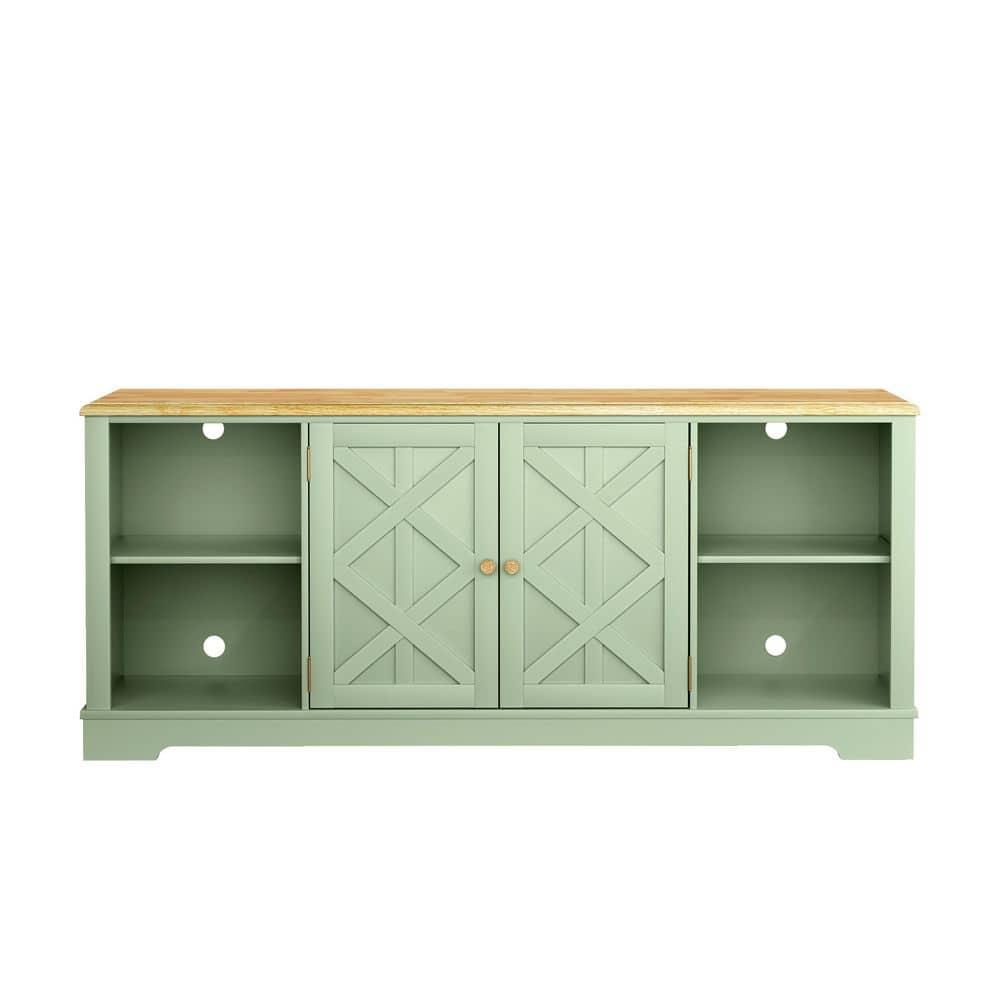 70" Farmhouse Style TV Stand for TVs up to 78" Green - Festivo