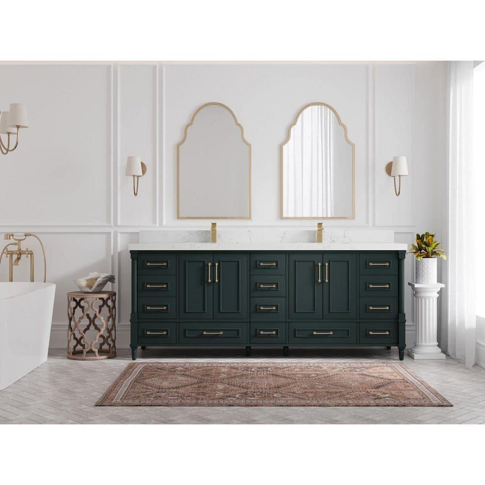 Willow Collections Aberdeen 84'' Double Bathroom Vanity with Quartz Top