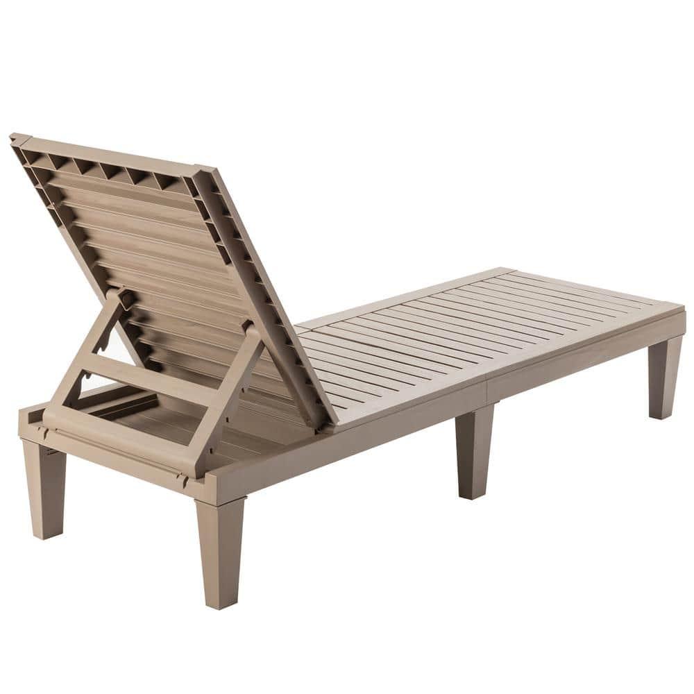 Topcobe Silla Reclinable de Exterior con Respaldo Ajustable en 5 Posiciones, Muebles para Terraza de Piscina, Marrón