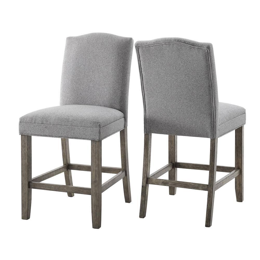 7pc Grayson Marble Counter Dining Set Gray/Driftwood - Steve Silver Co.