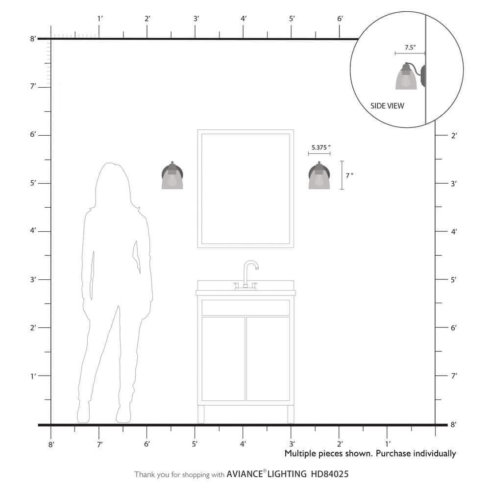 Livex Lighting Montgomery 1 - Light Vanity in  Black