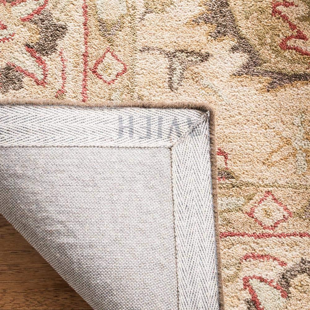 SAFAVIEH Anatolia Venice Traditional Wool Area Rug, Beige, 4' x 4' Round