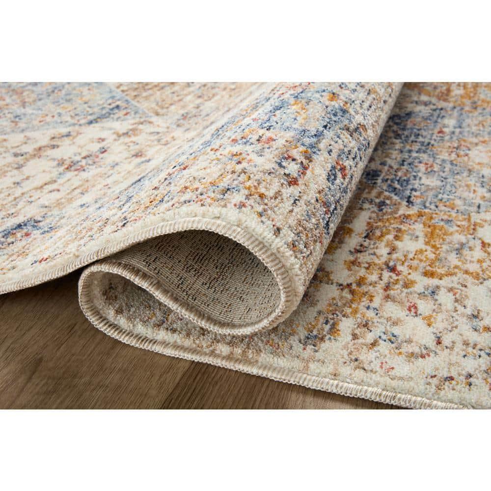 Loloi Rugs Sorrento Oriental Machine Made Power Loom Polyester Area Rug in Ivory