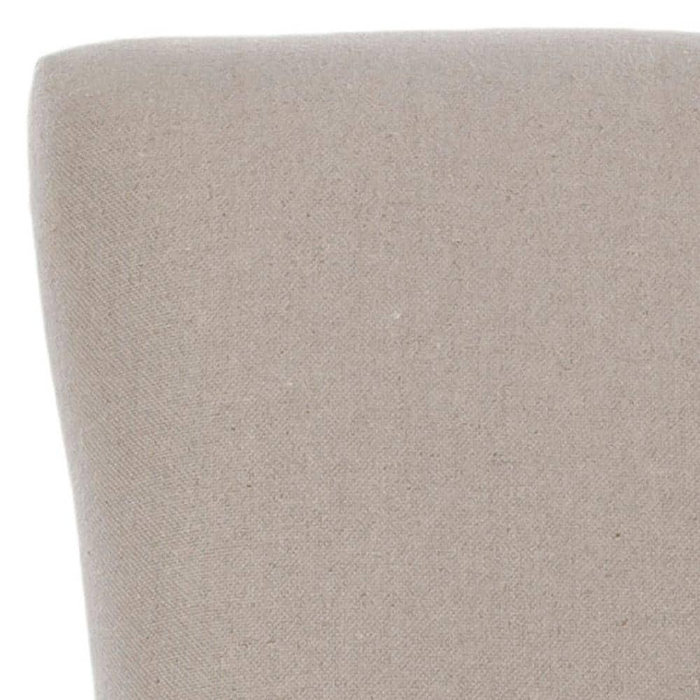SAFAVIEH Lotus 19''H KD Side Chair Set of 2 Flat Black Nail Head Taupe Linen