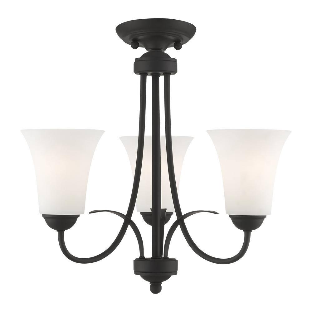 Livex Lighting Ridgedale 3 - Light Flush Mount in  Black