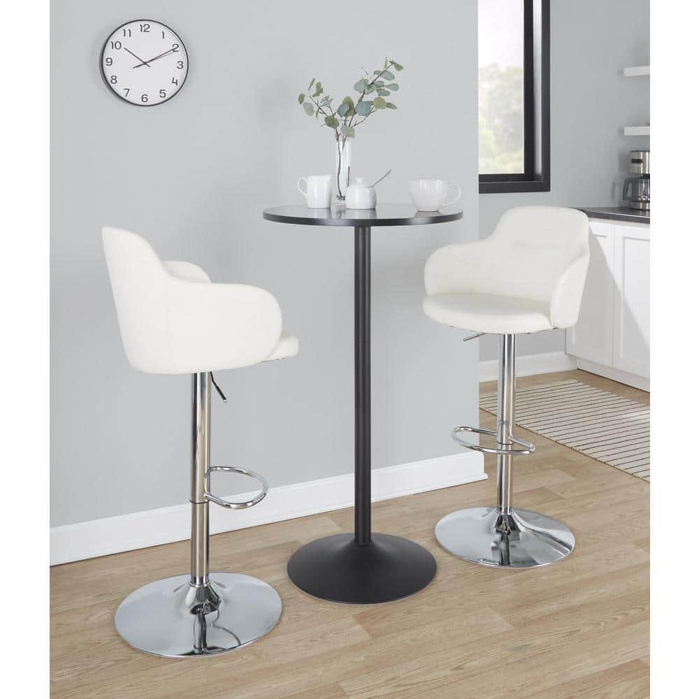 LumiSource Boyne Swivel Upholstered Adjustable Height Counter Stool with Metal Frame (Set of 2)