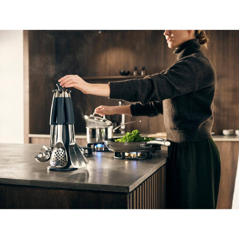 Joseph Joseph 6pc Stainless Steel 100 Collection Rotating Kitchen Utensil Set: Cooking Utensils & Spatula Set, Dishwasher-Safe
