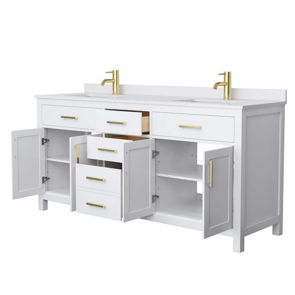 Beckett 72" Freestanding Double Bathroom Vanity with Cultured Marble Top