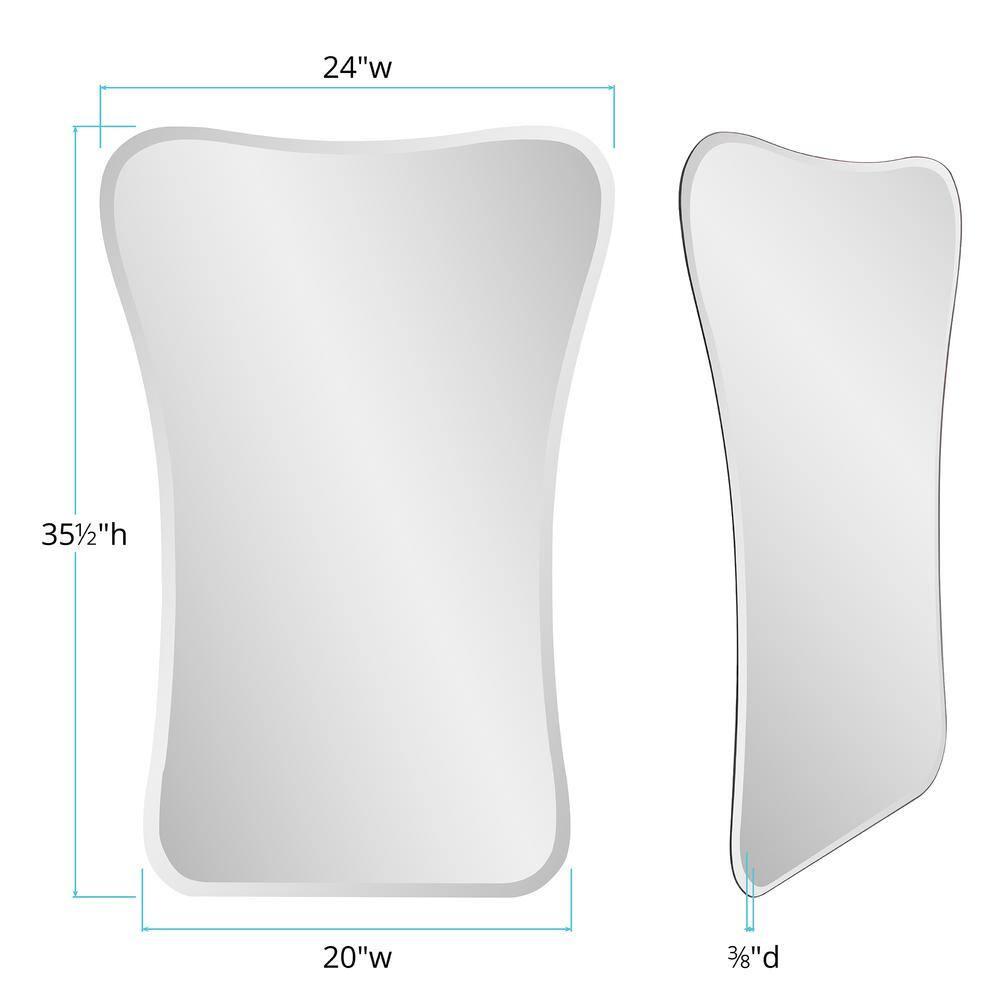 Howard Elliott 24"x35.5" Flared Frameless Mirror: Modern Style, Glass Material, No Assembly Required