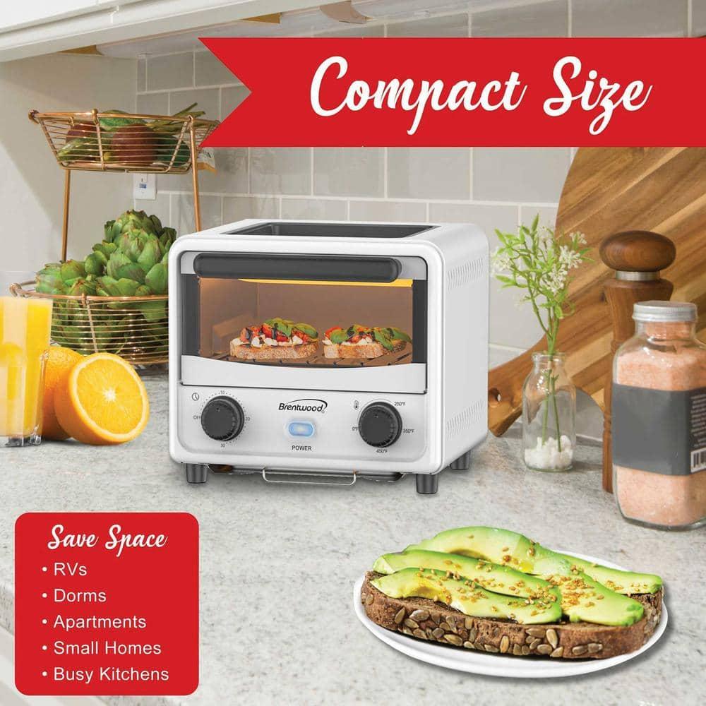 Winston Brands Mini Toaster Oven with Removable Non-Stick Griddle