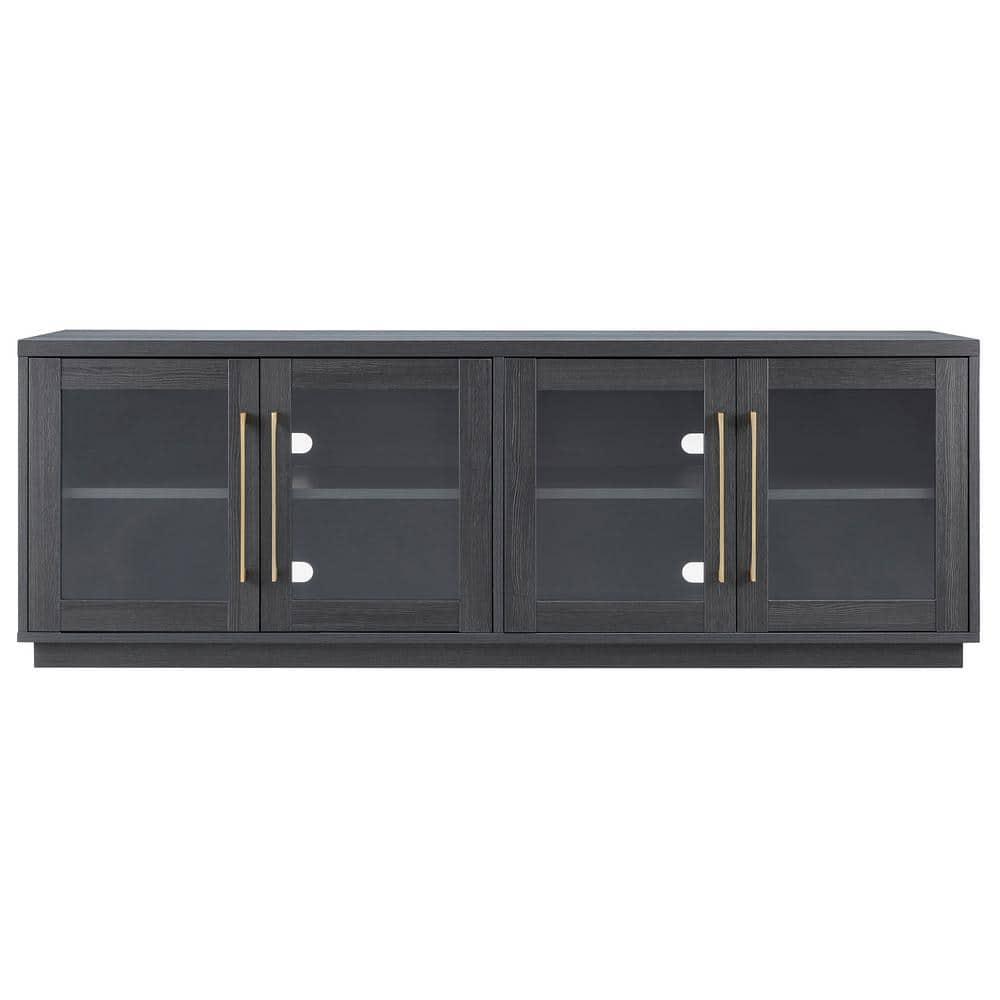 Evelyn&Zoe Donovan Rectangular TV Stand for TV's up to 75", Charcoal Gray