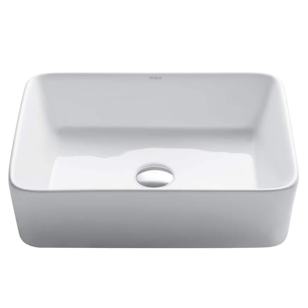 Kraus KCV-121 Thin ceramics Rectangular Vessel Bathroom Sink