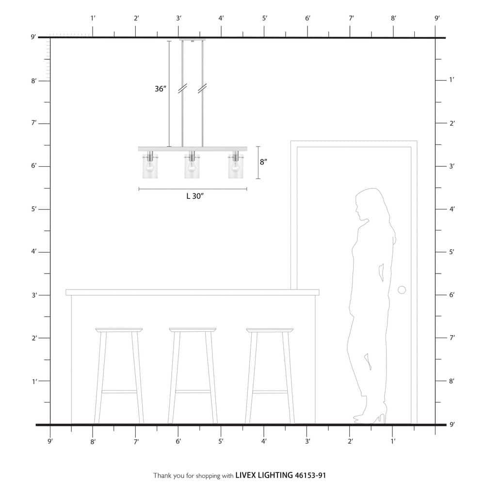 Livex Lighting Munich 3 - Light Chandelier in  Brushed Nickel