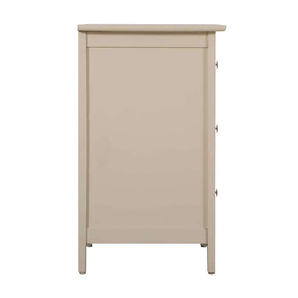 Daniel 3-Drawer Beige Nightstand (25"H x 15"W x 19"D)