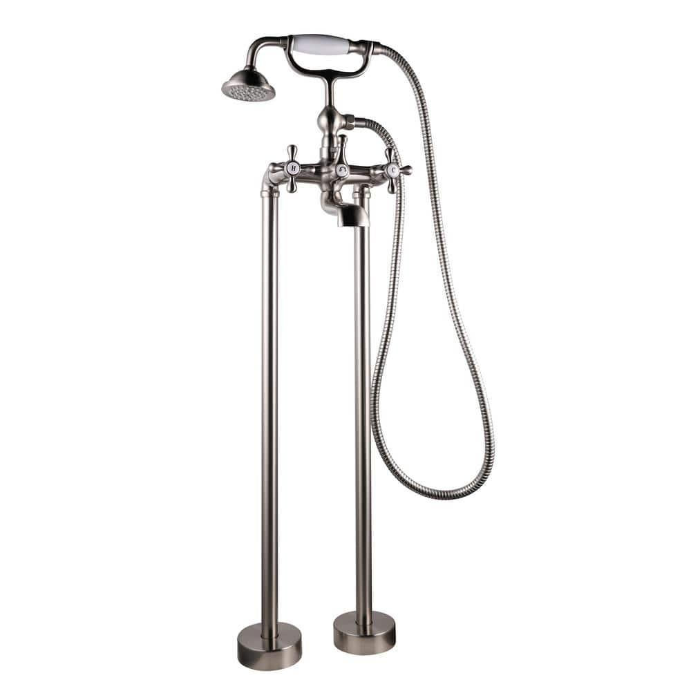 Tahoe 2 Handle Floor Clawfoot Tub Faucet with Diverter