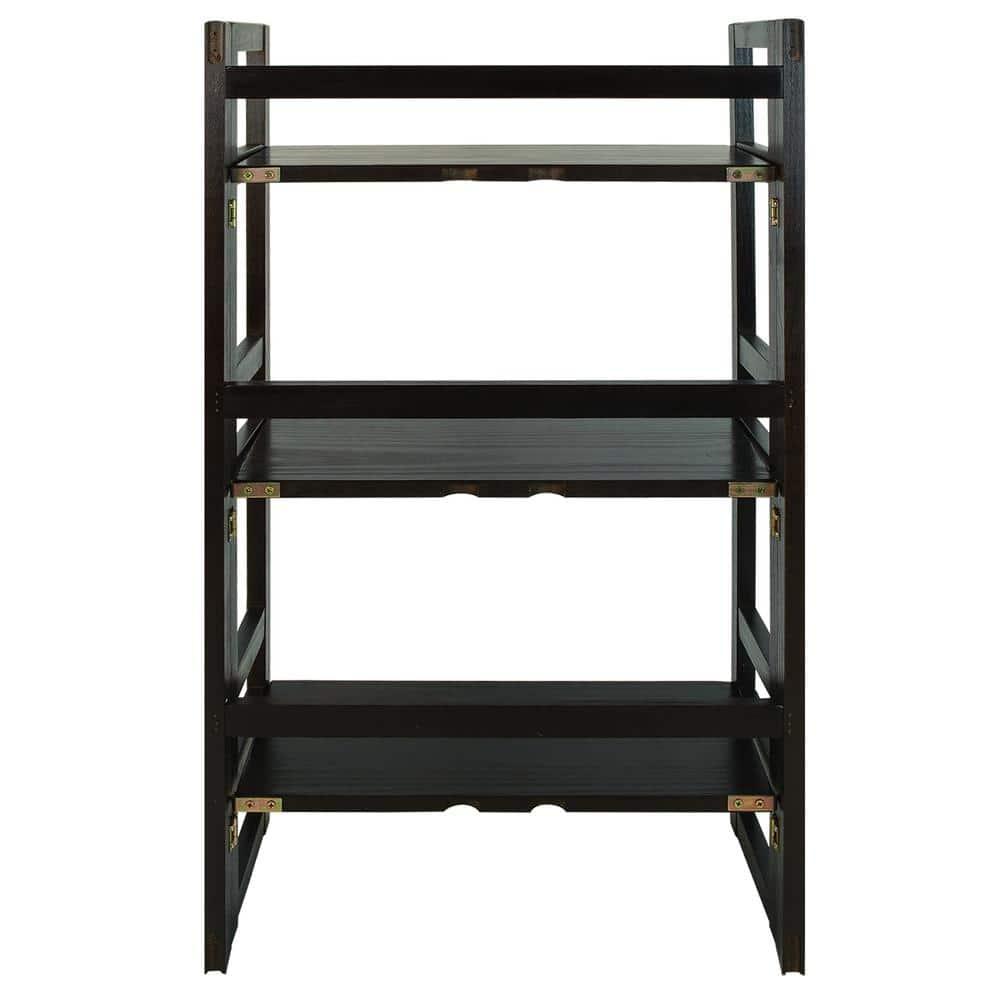 3-Shelf Folding Student Bookcase 20.75" Wide-Espresso