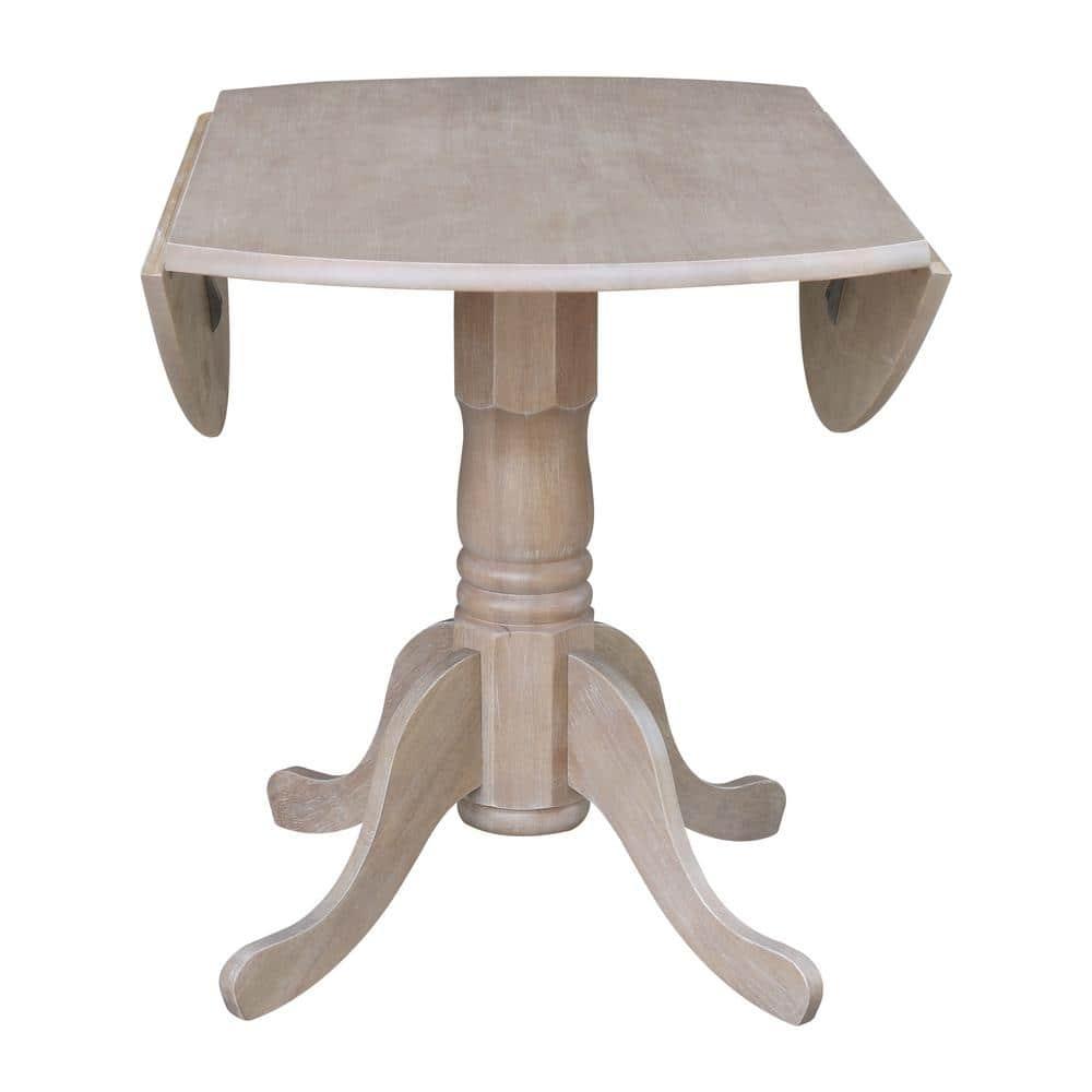 42" Mason Round Dual Drop Leaf Extendable Dining Table - International Concepts: Seats 4, Pedestal Base