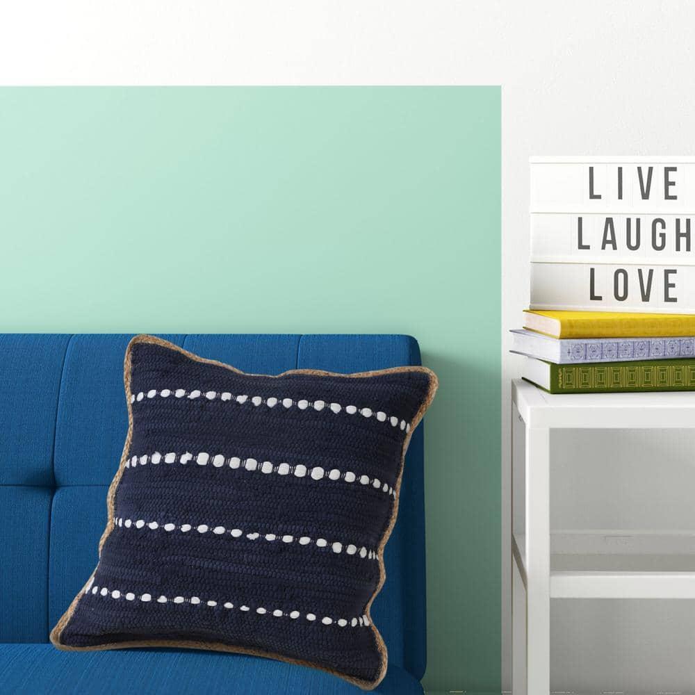 Ox Bay Ringo 20" x 20" Navy Blue/White Jute Bordered Striped Cotton Adult Decorative Throw Pillow