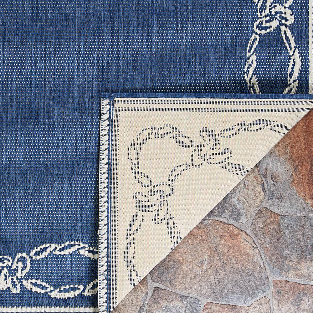 Couristan Recife Rope Knot Area Rug, 5'10" x 9'2", Ivory-Indigo